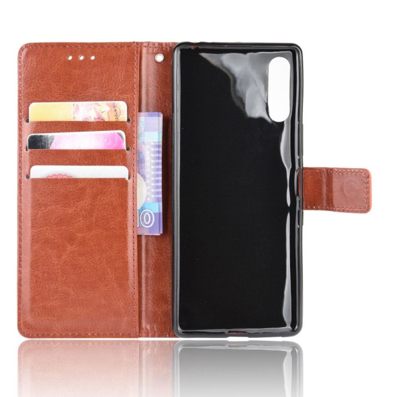 Folio Deksel for Sony Xperia L4 Svart Prangende Kunstlær