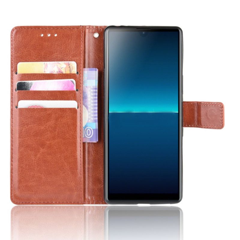 Folio Deksel for Sony Xperia L4 Svart Prangende Kunstlær