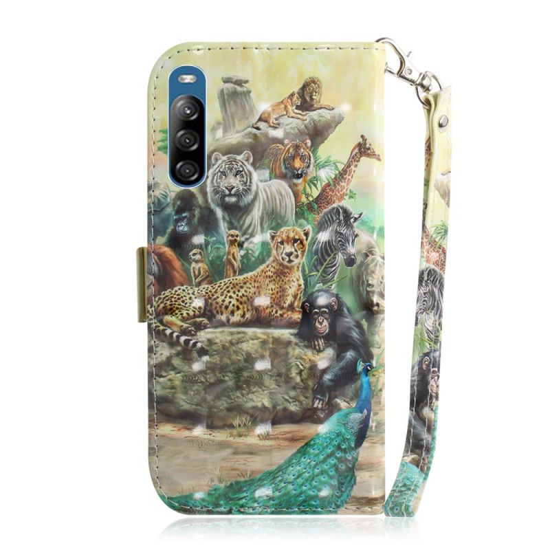 Lærdeksel Folio Deksel Sony Xperia L4 Mobildeksel Tanga Safari Dyr