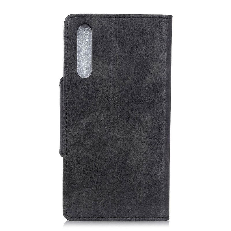 Lærdeksel Folio Deksel Sony Xperia L4 Svart Mobildeksel Vintage Kunstlær-Knapp