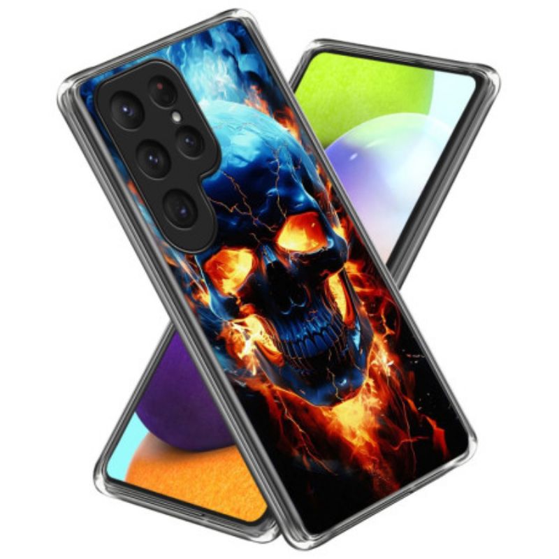 Deksel Samsung Galaxy S25 Ultra 5g Flammende Hodeskalle Beskyttelse Deksel