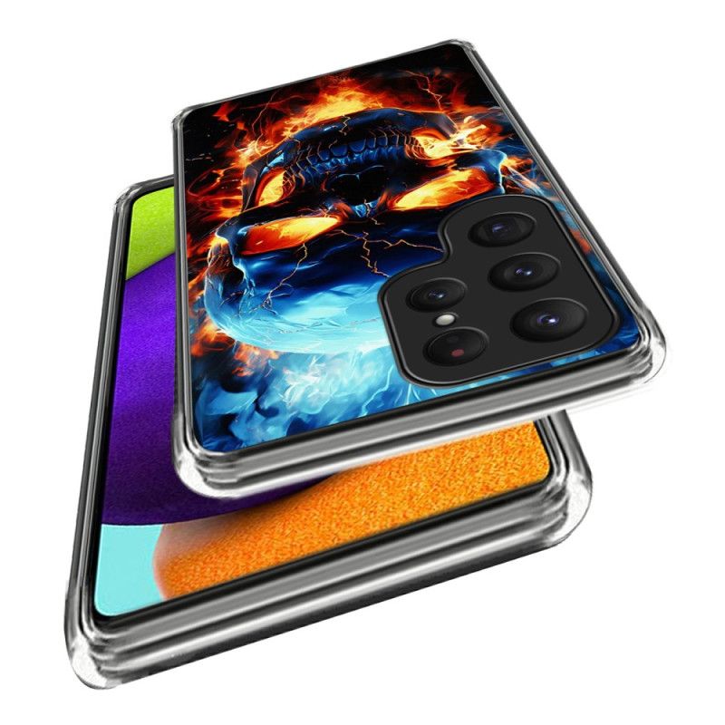 Deksel Samsung Galaxy S25 Ultra 5g Flammende Hodeskalle Beskyttelse Deksel