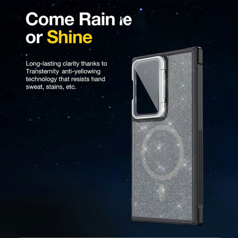 Deksel Samsung Galaxy S25 Ultra 5g Glitter Med Innebygd Stativ