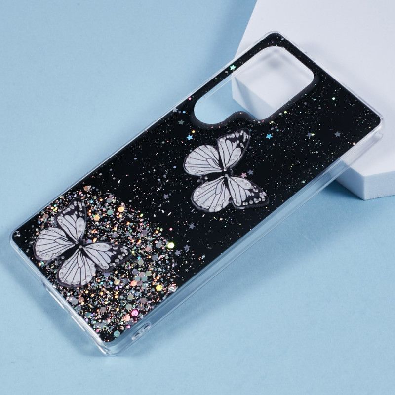 Deksel Samsung Galaxy S25 Ultra 5g Glittersommerfugler Beskyttelse Deksel