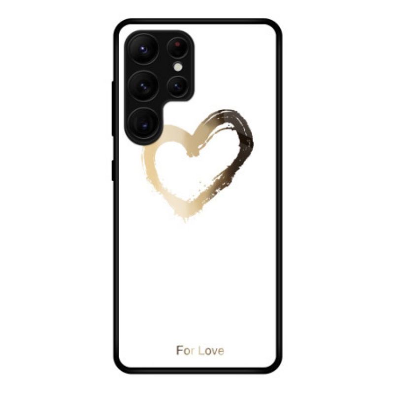 Deksel Samsung Galaxy S25 Ultra 5g Gullt Hjerte På Hvit Bakgrunn Beskyttelse Deksel