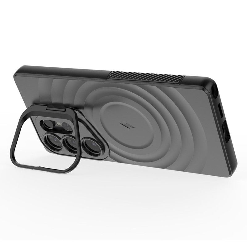 Deksel Samsung Galaxy S25 Ultra 5g Magsafe-kompatibel Bølget Design Med Stativ