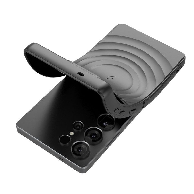 Deksel Samsung Galaxy S25 Ultra 5g Magsafe-kompatibel Bølget Design Med Stativ