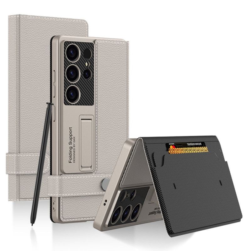 Deksel Samsung Galaxy S25 Ultra 5g Med Gkk-kortholder Og Stativ