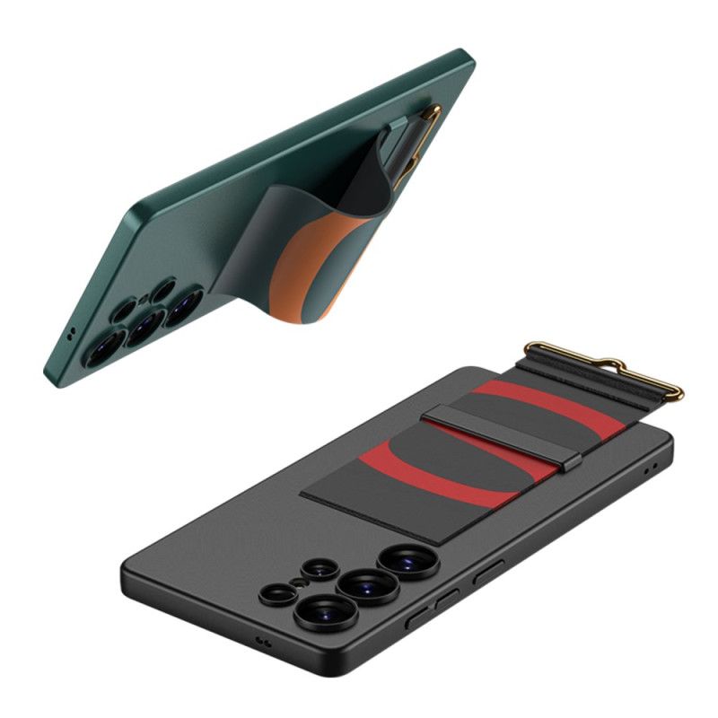 Deksel Samsung Galaxy S25 Ultra 5g Mobildeksel Gkk-stropp Og Stativ