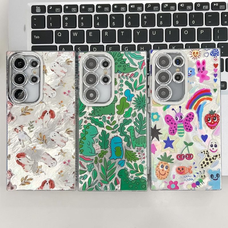 Deksel Samsung Galaxy S25 Ultra 5g Morsomme Dinosaurer Med Linsebeskytter Beskyttelse Deksel