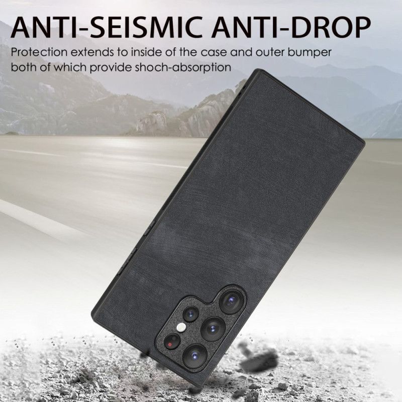 Deksel Til Samsung Galaxy S25 Ultra 5g Semsket Skinn-stil