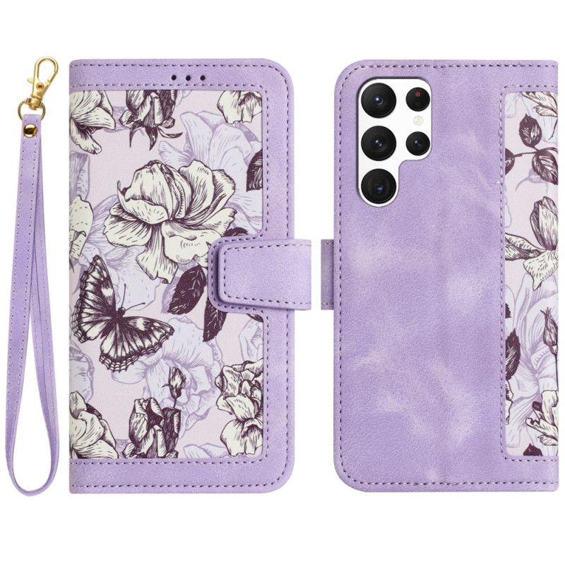 Folio Deksel Samsung Galaxy S25 Ultra 5g Blomsterlommebok