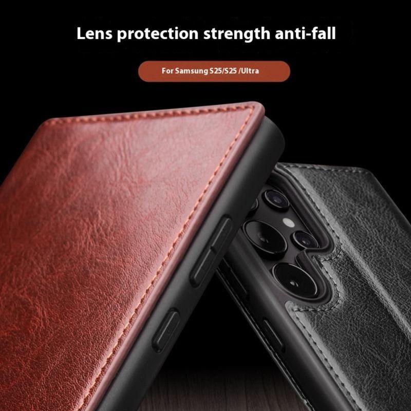 Folio Deksel Samsung Galaxy S25 Ultra 5g Qialino-skinn