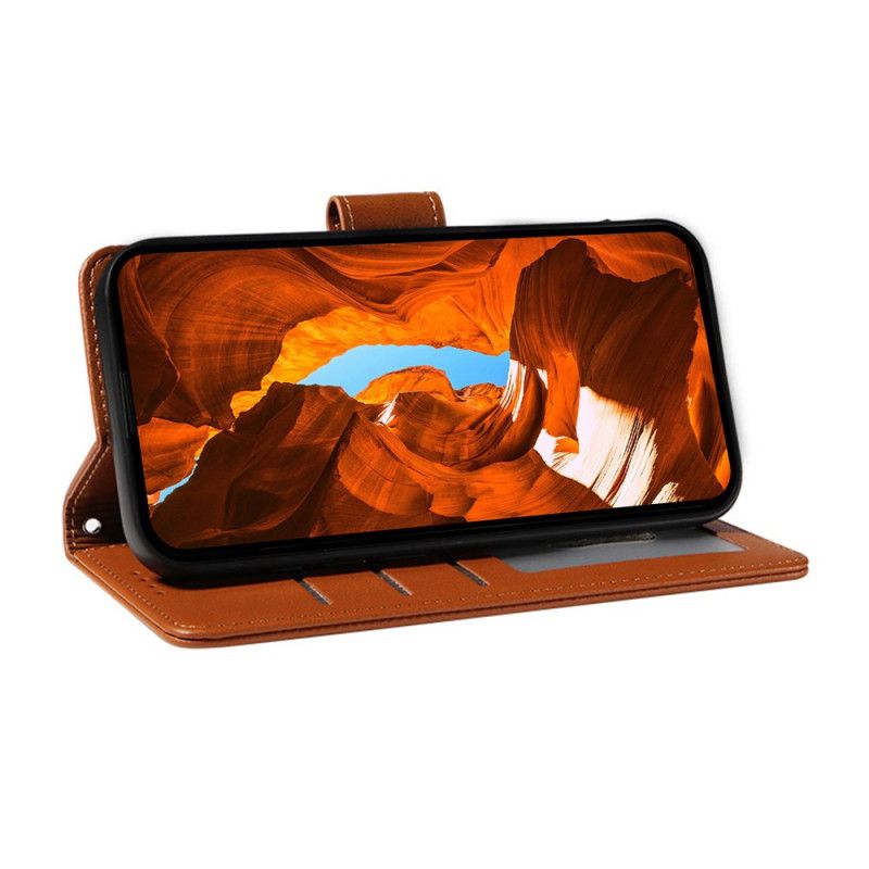 Lærdeksel Folio Deksel Samsung Galaxy S25 Ultra 5g Mobildeksel Rfid-skinnlommebok Med Stropp