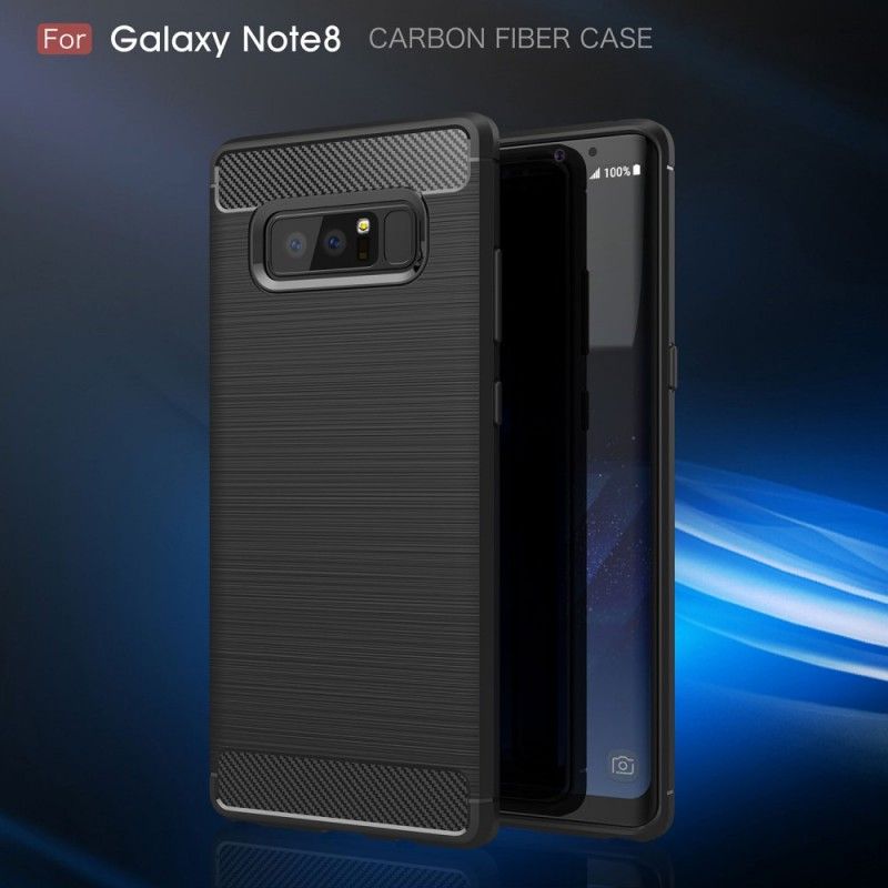 Deksel for Samsung Galaxy Note 8 Svart Børstet Karbonfiber