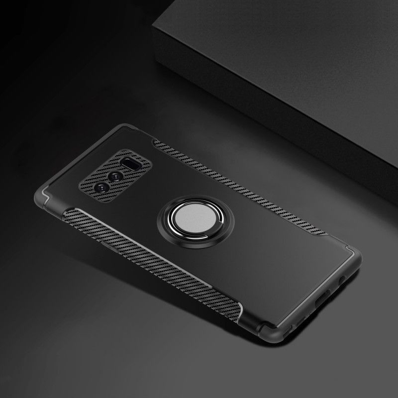 Deksel Samsung Galaxy Note 8 Svart Hybriddesign Med Ring