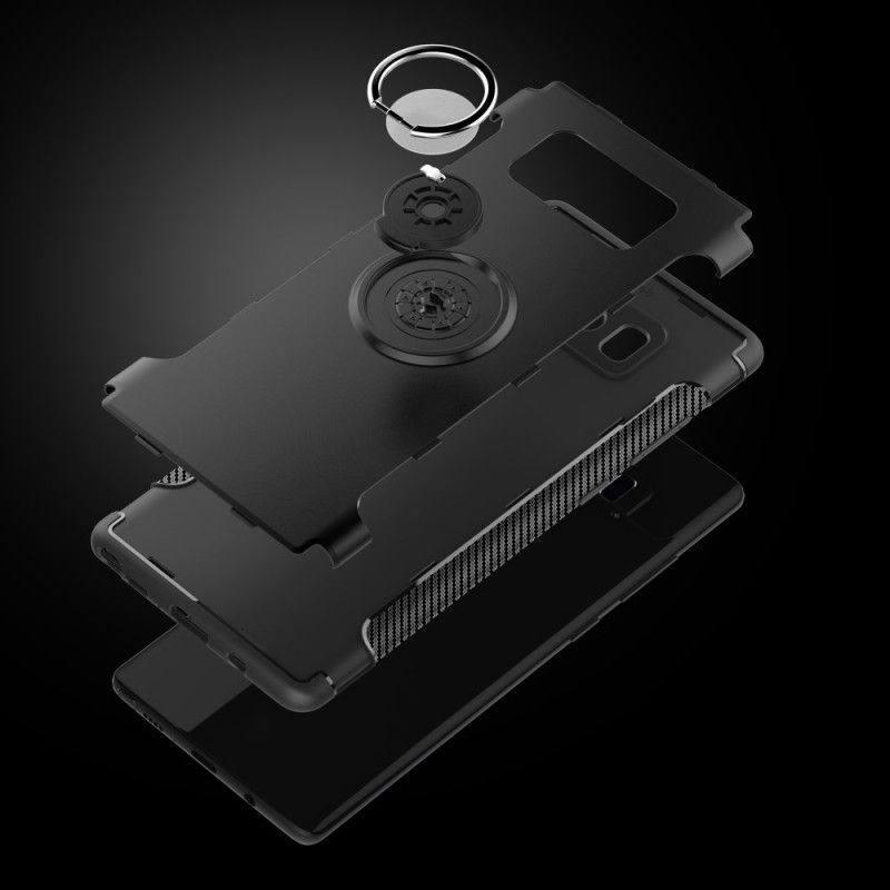 Deksel Samsung Galaxy Note 8 Svart Hybriddesign Med Ring