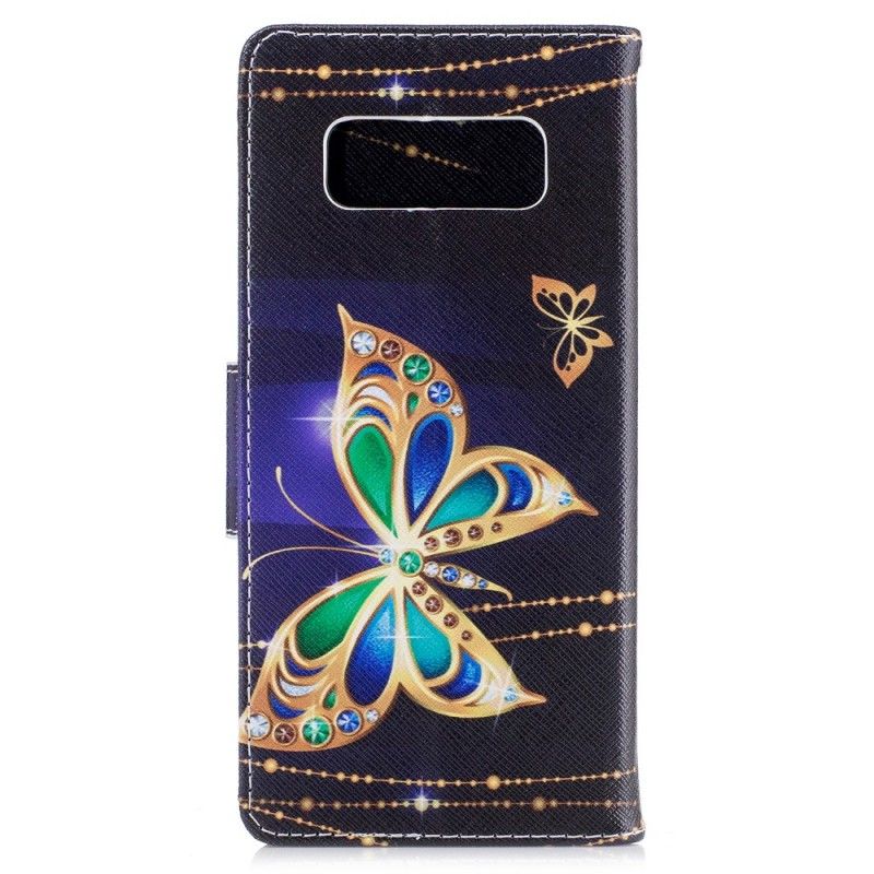 Folio Deksel Samsung Galaxy Note 8 Magisk Sommerfugl Beskyttelse