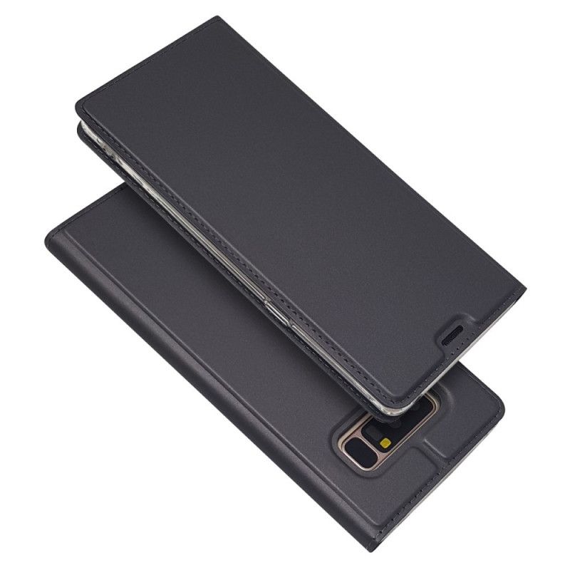 Folio Deksel Samsung Galaxy Note 8 Svart Premium Skinneffekt Anti-fall