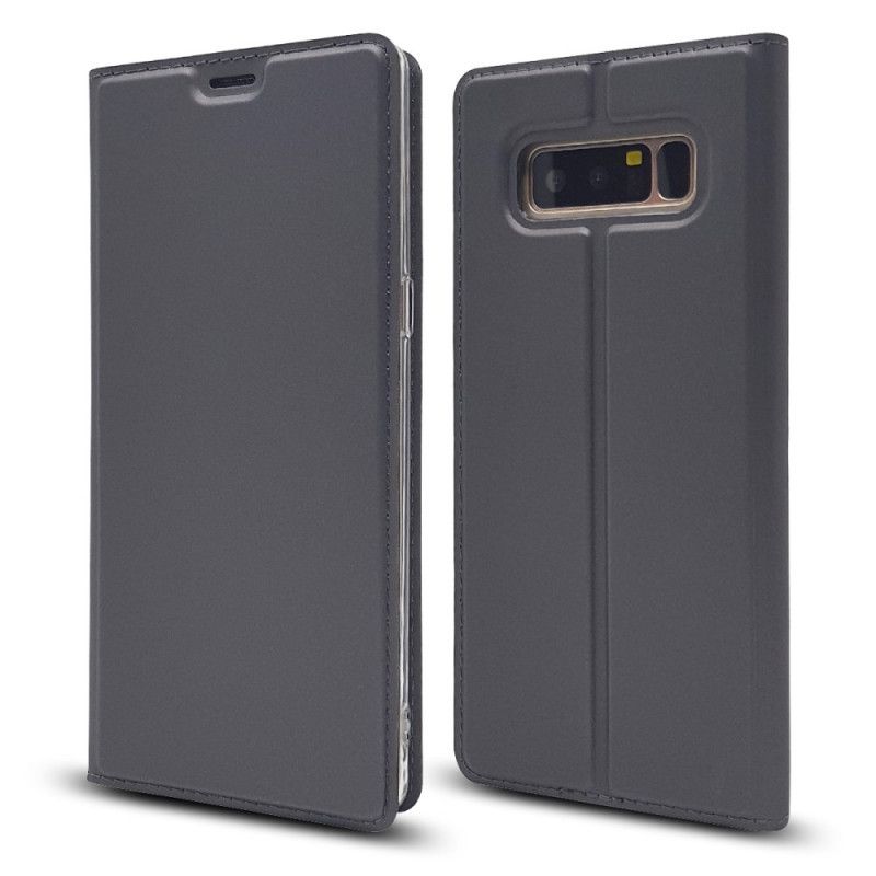 Folio Deksel Samsung Galaxy Note 8 Svart Premium Skinneffekt Anti-fall