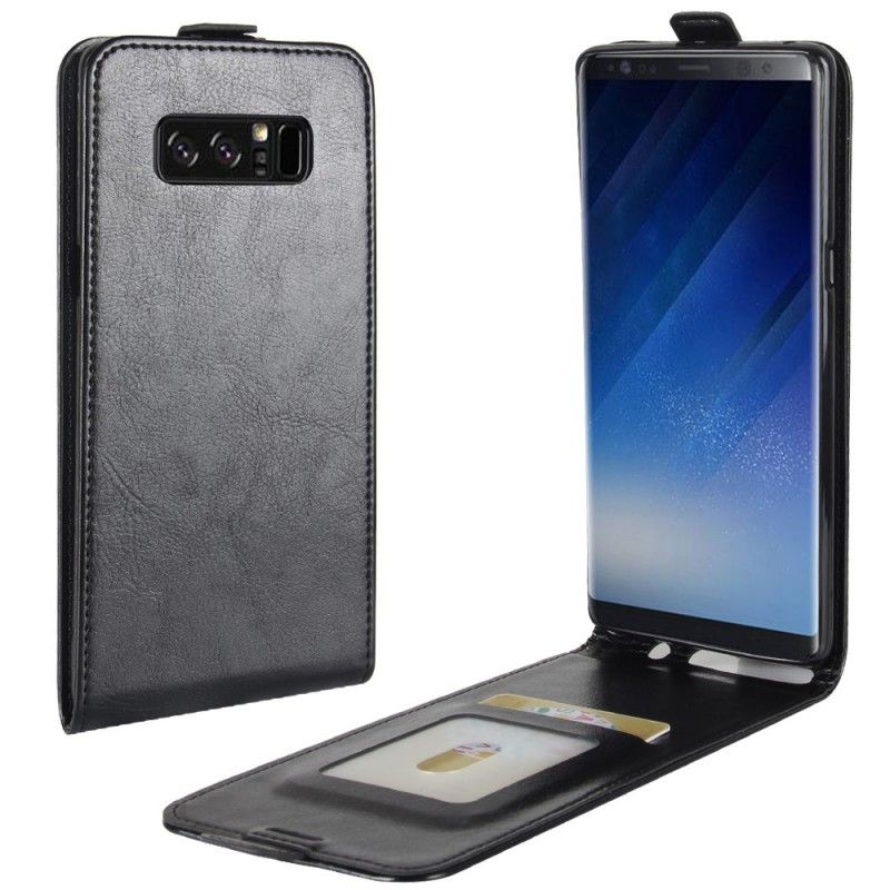 Folio Deksel Samsung Galaxy Note 8 Svart Sammenleggbar Skinneffekt