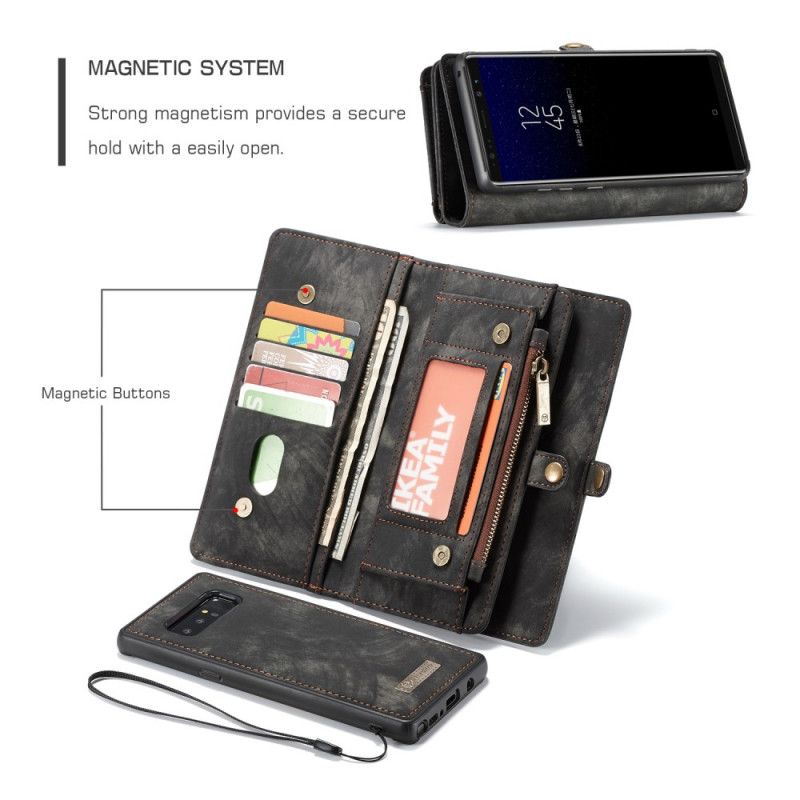 Folio Deksel Samsung Galaxy Note 8 Svart Vintage Lærveske Beskyttelse
