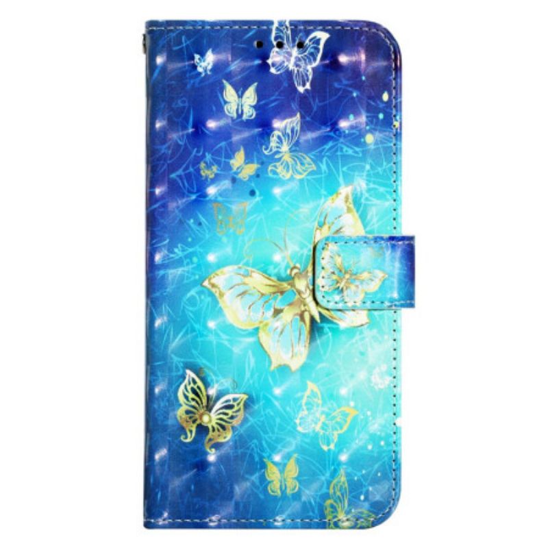 Folio Deksel Oppo Reno 11 5g Gylne Sommerfugler