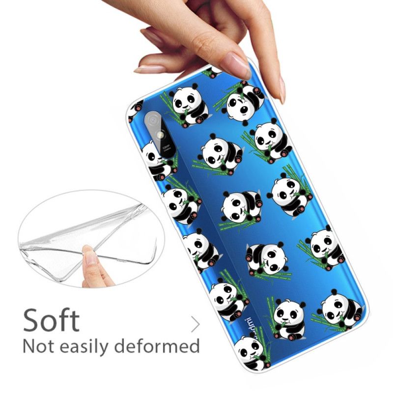 Deksel Xiaomi Redmi 9A Mobildeksel Små Pandaer