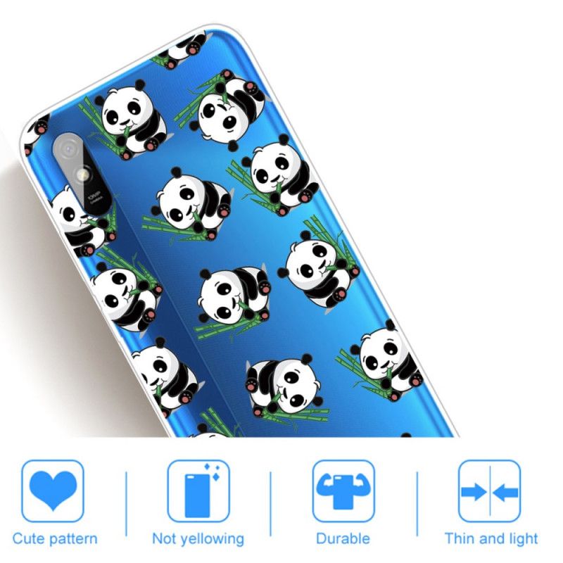 Deksel Xiaomi Redmi 9A Mobildeksel Små Pandaer