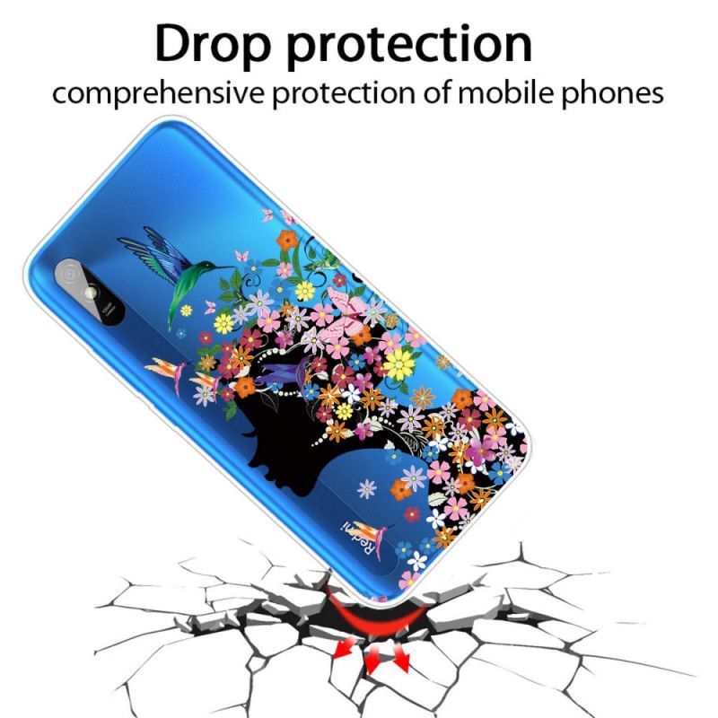 Deksel Xiaomi Redmi 9A Pent Blomsterhode Anti-fall