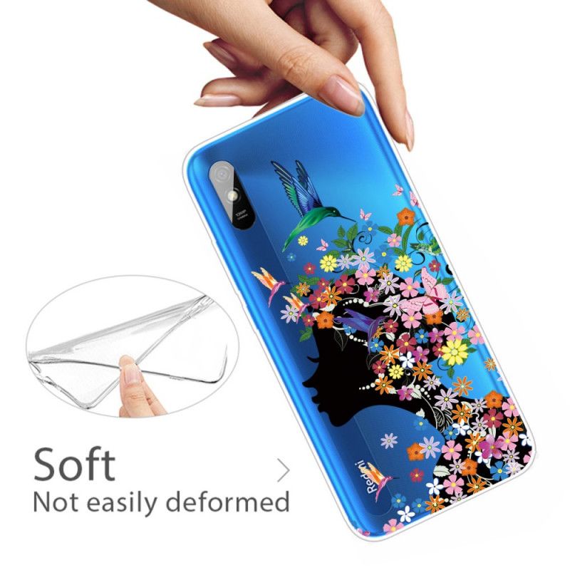 Deksel Xiaomi Redmi 9A Pent Blomsterhode Anti-fall