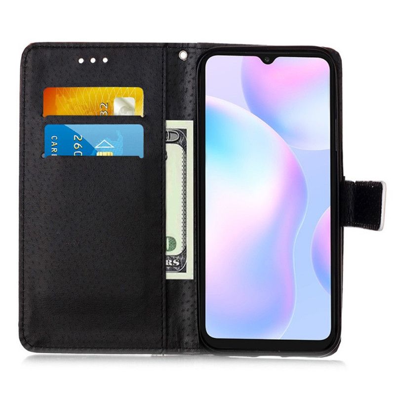 Folio Deksel for Xiaomi Redmi 9A Månelys Katt Med Tanga