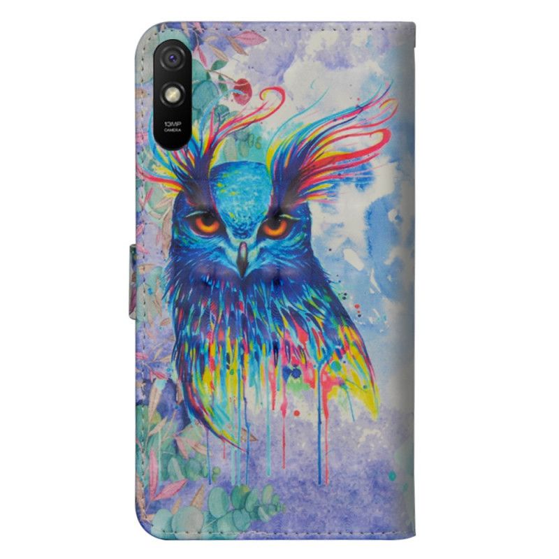 Folio Deksel Xiaomi Redmi 9A Akvarellfugl