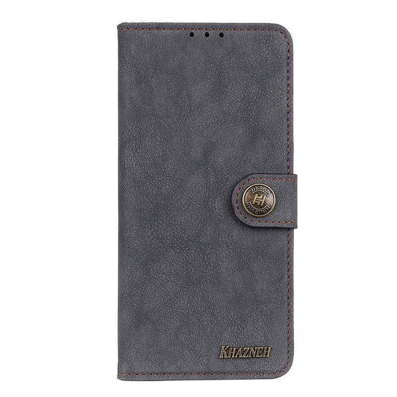 Folio Deksel Xiaomi Redmi 9A Svart Retro Khazneh Delt Skinn Anti-fall