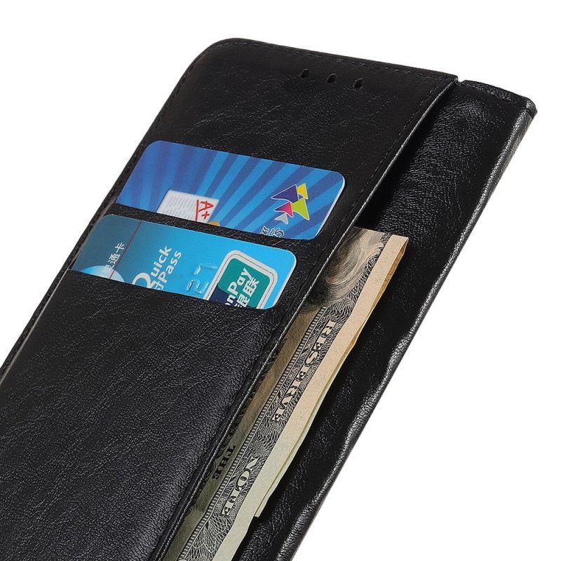 Folio Deksel Xiaomi Redmi 9A Svart Strukturert Delt Skinn