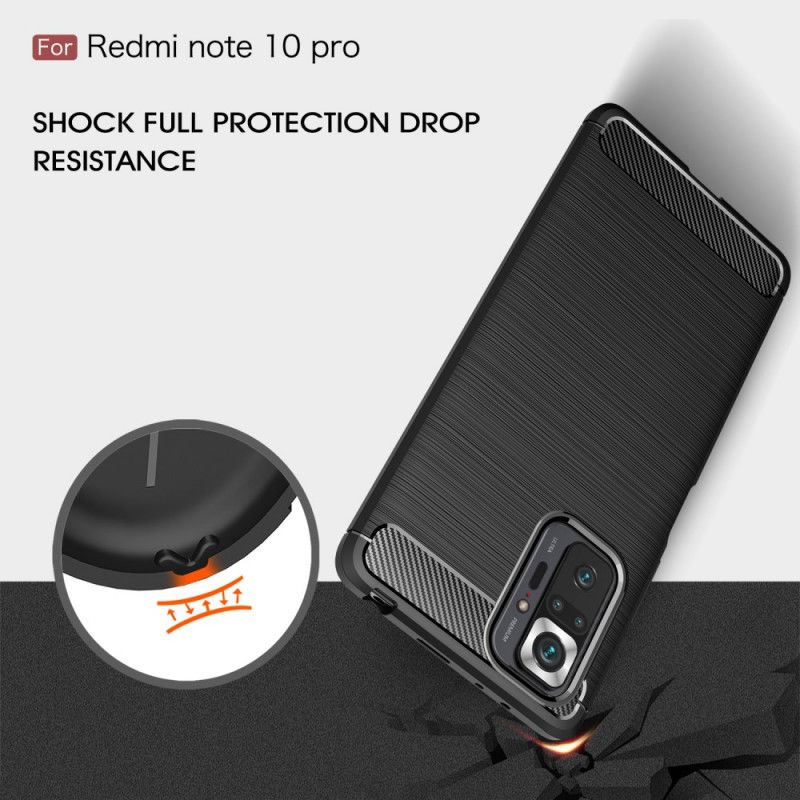 Deksel Xiaomi Redmi Note 10 Pro Svart Børstet Karbonfiber