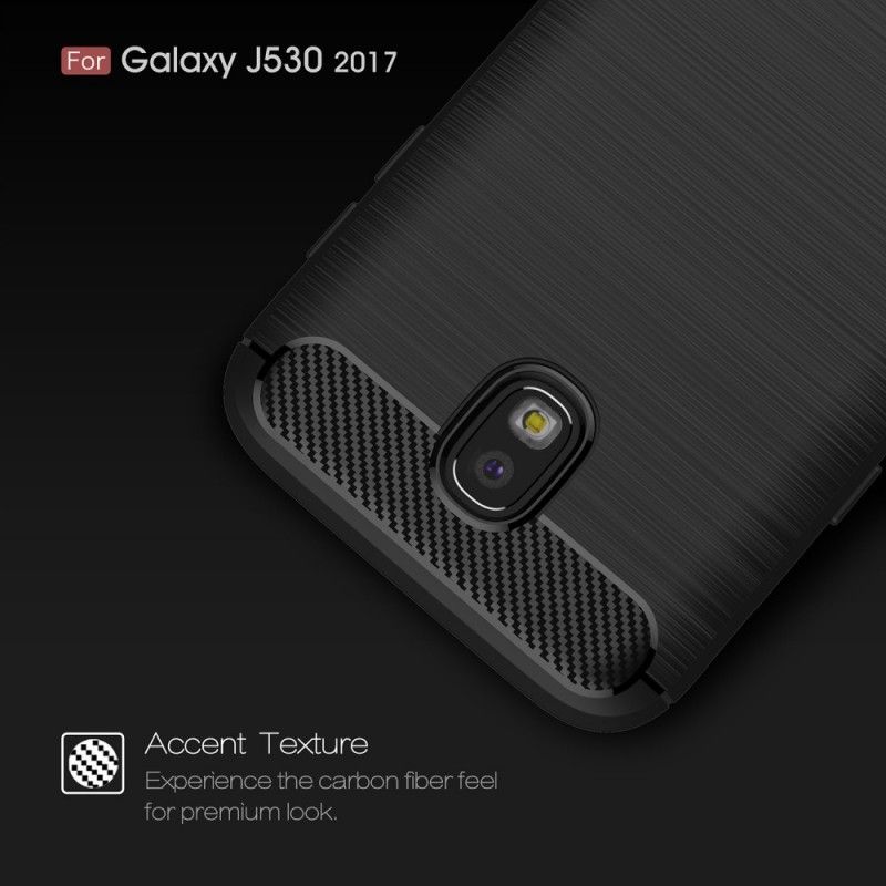 Deksel Samsung Galaxy J5 2017 Svart Børstet Karbonfiber Anti-fall