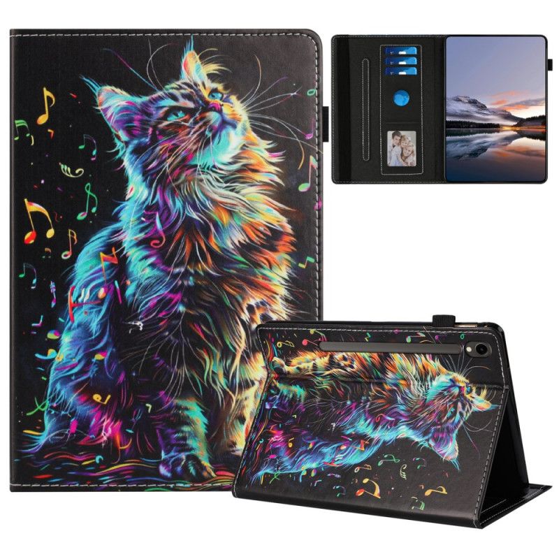 Case Etui Samsung Galaxy Tab S10 Fe Mobildeksel Musikalsk Katt