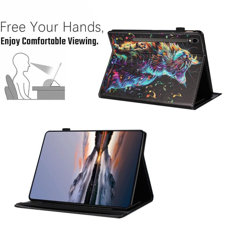 Case Etui Samsung Galaxy Tab S10 Fe Mobildeksel Musikalsk Katt