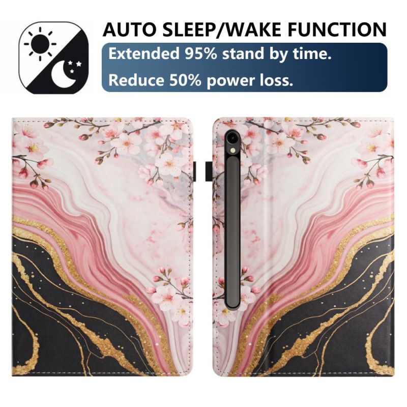 Etui Samsung Galaxy Tab S10 Fe Marmorblomsterdesign