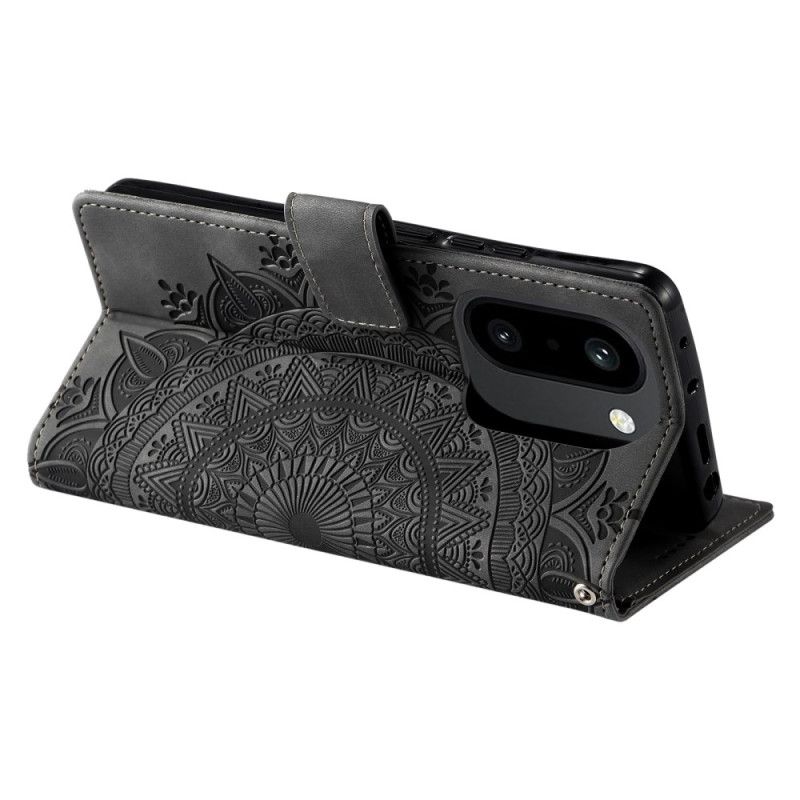 Folio Deksel Oneplus 15r Lommebok Med Mandala-effekt I Semsket Skinn Beskyttelse Deksel