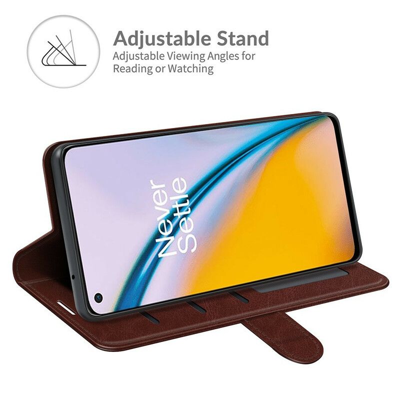 Folio Deksel Oneplus Nord 2 5g Ultra Imitert Skinn