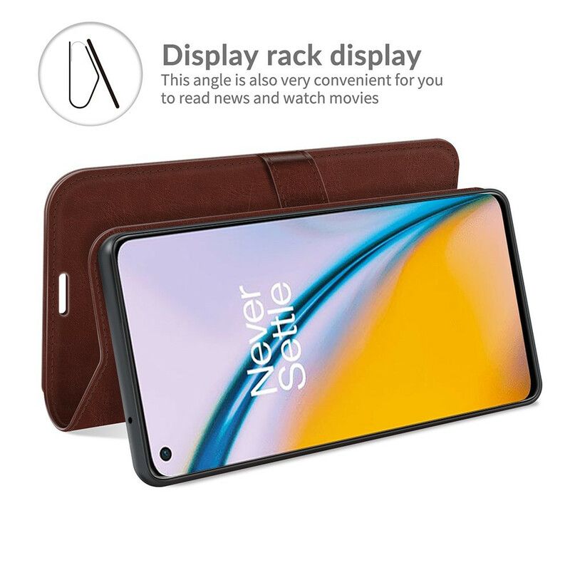 Folio Deksel Oneplus Nord 2 5g Ultra Imitert Skinn