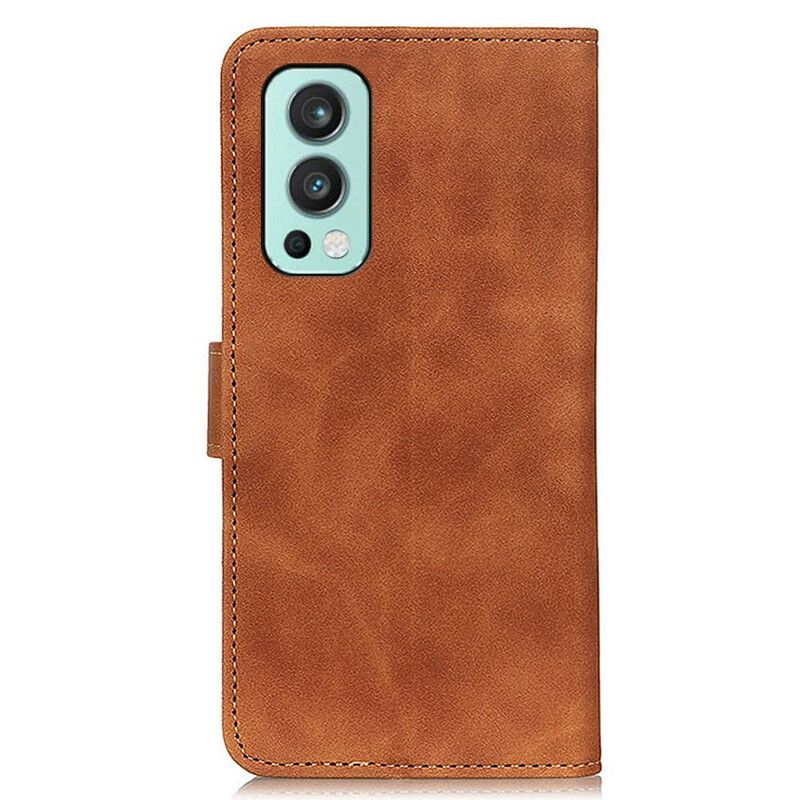 Lærdeksel Folio Deksel Oneplus Nord 2 5g Mobildeksel Mate Leather Effect Vintage Khazneh