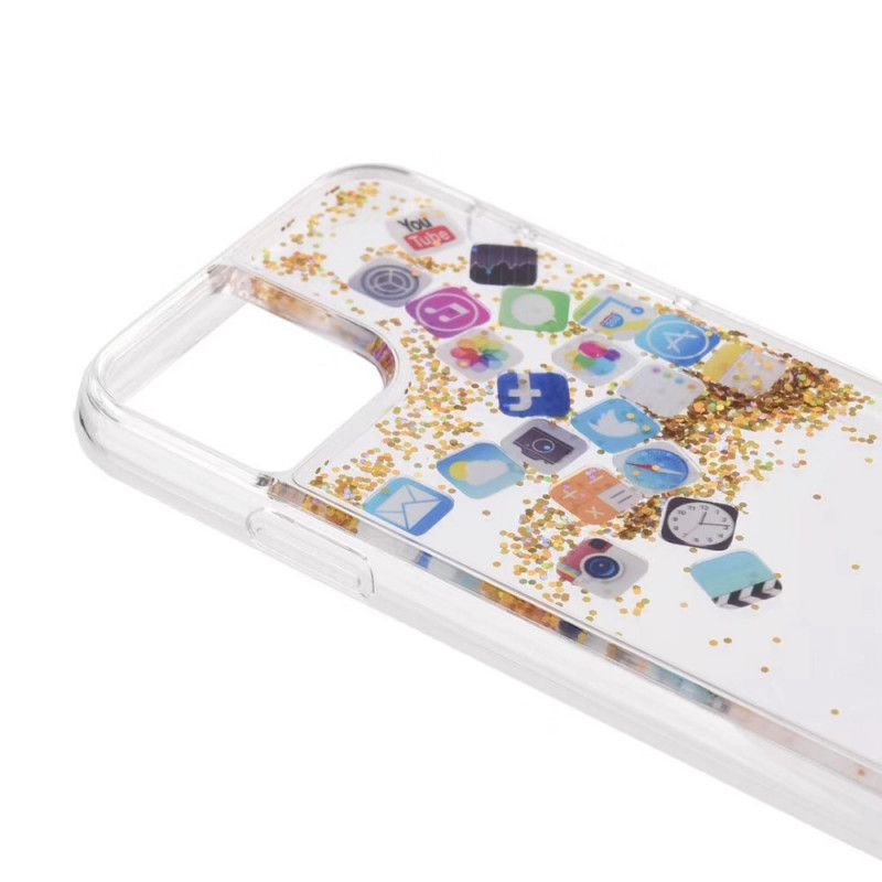 Deksel for iPhone 11 Pro Sølv Glitter-Appikoner