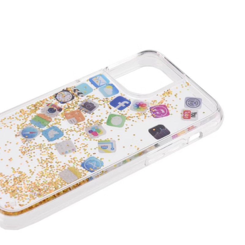 Deksel for iPhone 11 Pro Sølv Glitter-Appikoner