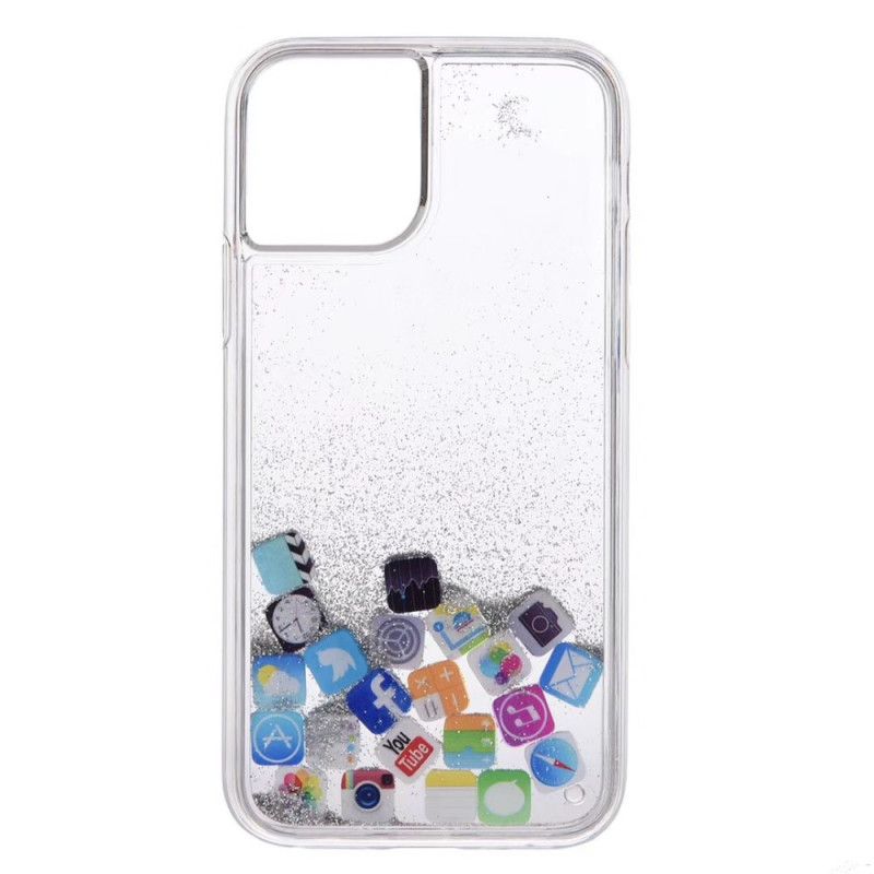 Deksel for iPhone 11 Pro Sølv Glitter-Appikoner