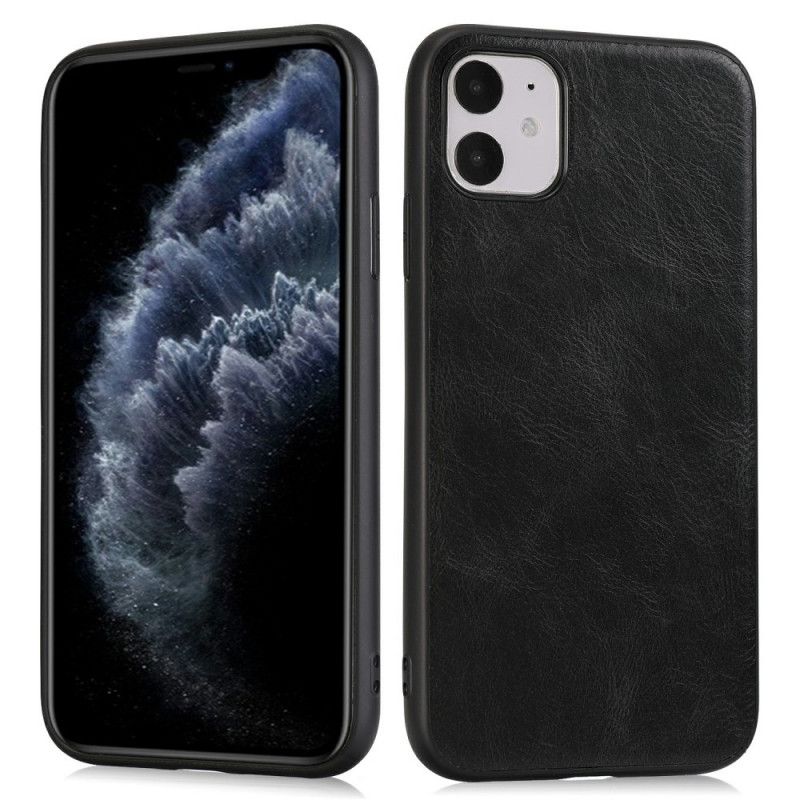Deksel iPhone 11 Pro Svart Elegant Skinneffekt Beskyttelse