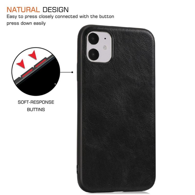 Deksel iPhone 11 Pro Svart Elegant Skinneffekt Beskyttelse