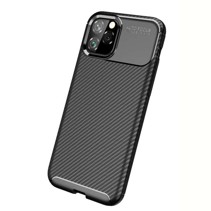 Deksel iPhone 11 Pro Svart Fleksibel Karbonfibertekstur